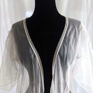 Vintage White Seductive Wear by Cinema Etoile Flowy Coquette Size L Robe Cover
